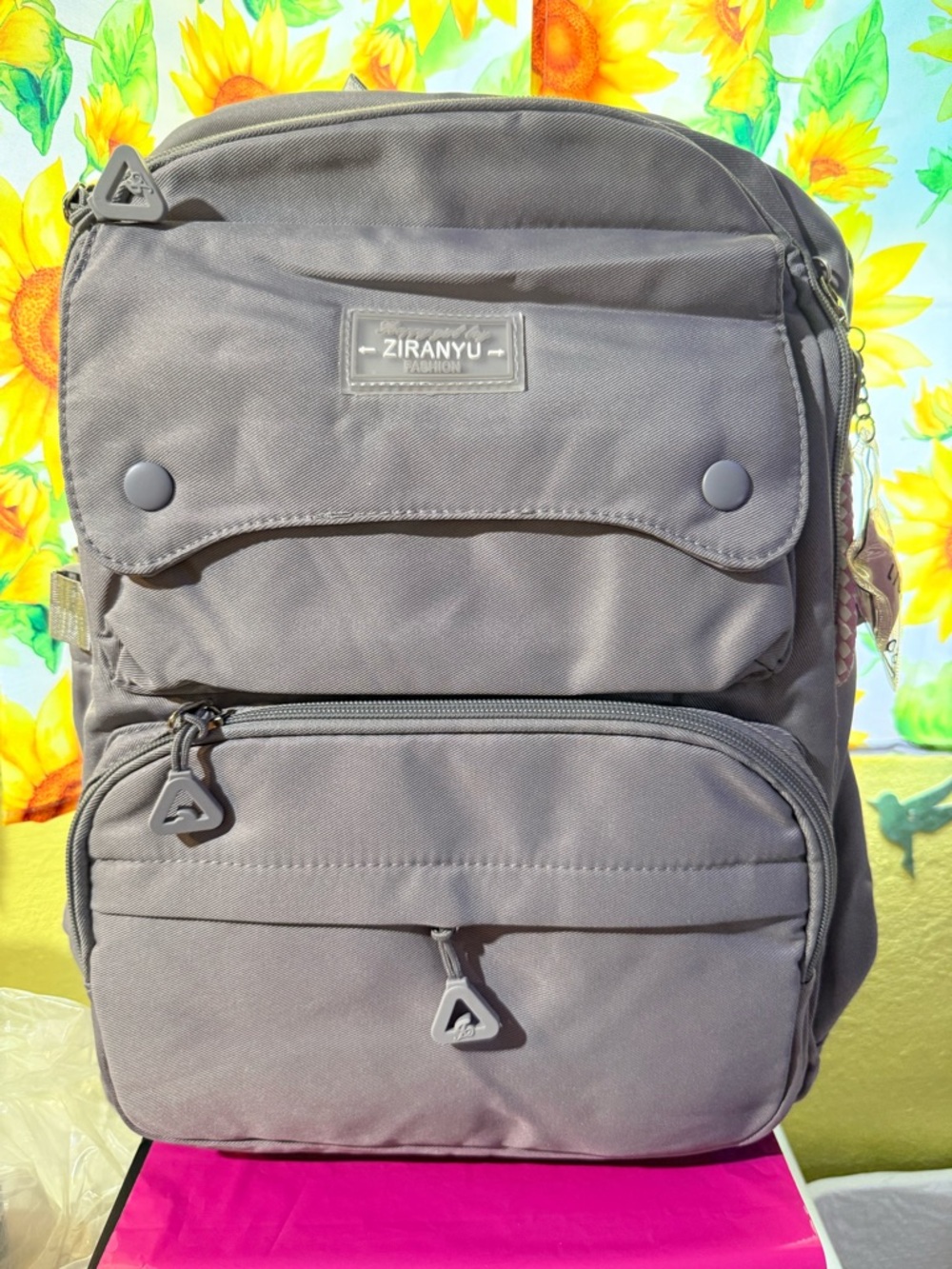 Ziranyu Girls Gray Travel Backpack - Multi-Pocket Organizer